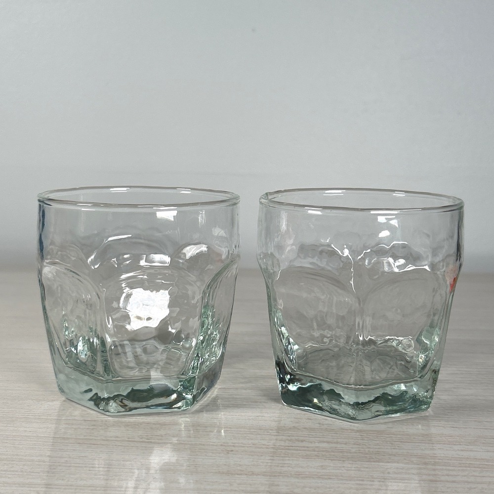 Libbey Chilvary Glass Tumblers Hexagon Clear Whiskey Rocks Glasses